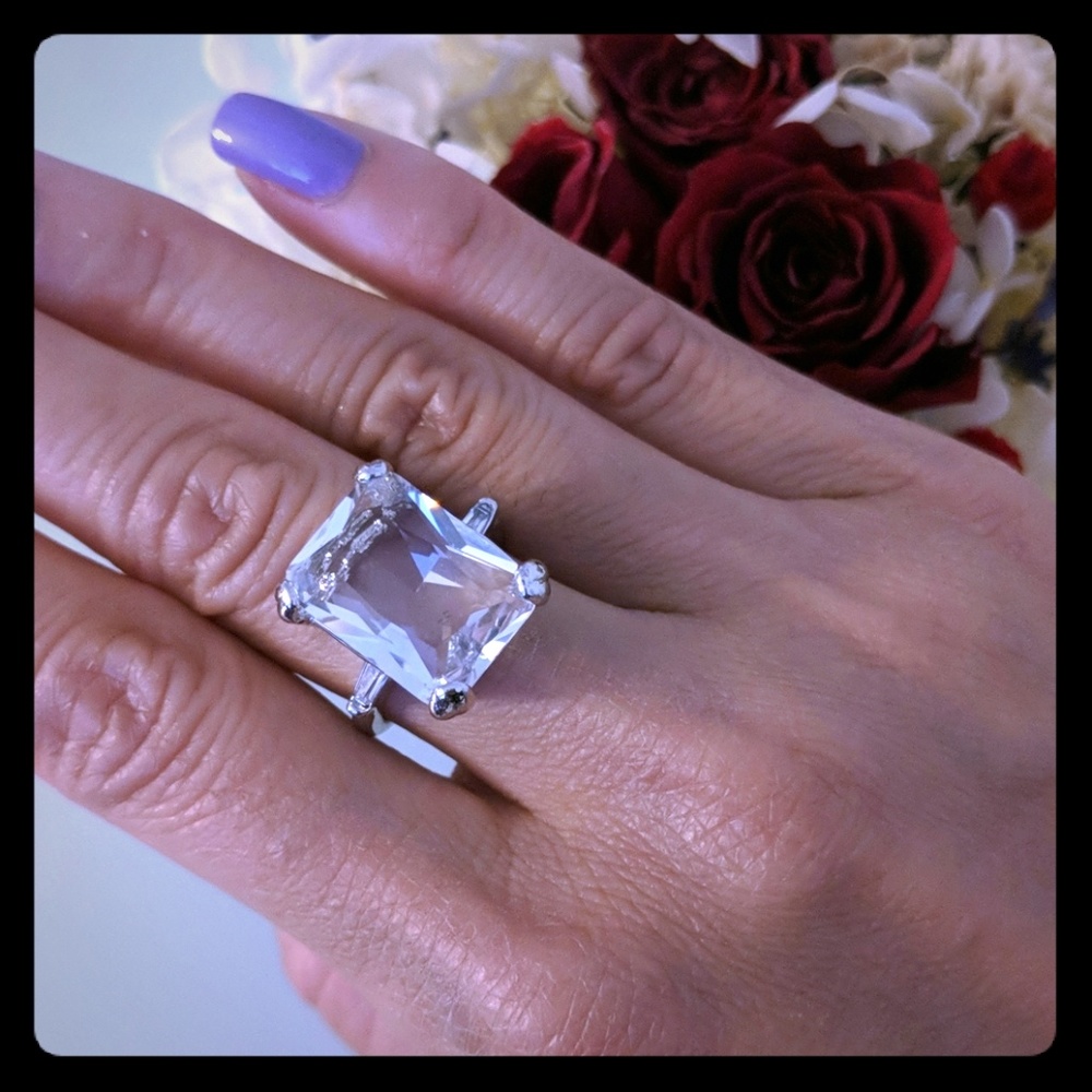 Large Crystal Cocktail Ring